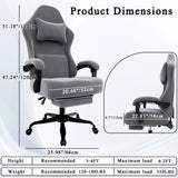 Ergonomic Gaming Chair, Video Game Chair with Massage Lumbar Support and Footrest, Height Adjustable 19714331