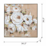 36" x 36" Square Framed Wall Art Flower Canvas Print, Home Decor for Living Room Kitchen Foyer W2078130327