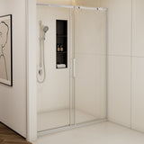 56-60"W x74"H Semi-Frame Single Sliding Shower Door,304 Stainless Steelin Polished Chrome W2965P277274