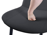 Black PU Leather Dining Chair with Metal Legs, Modern Upholstered Chair Set of 4 for Kitchen, W5815P476448