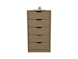 Dresser 42"H, 5 Drawers , Slim Storage Chest of Drawers, Natural Oak B097P350317