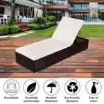 ZUN Oshion Outdoor Leisure Rattan Furniture Pool Bed / Chaise -Brown 23911533