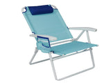 Reclining 4-Position Oversize Beach Chair with Adjustable Pillow and Storage 02649917