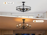 28-Inch Ceiling Fan with Light, DC Reversible Motor, 3 ABS Blades, Remote Control Included,for W934P608445