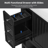 36" Bathroom Vanity without Sink, Cabinet Base Only, One Cabinet and three Drawers, Black WF306244AAB