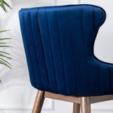 Leland Fabric Upholstered Wingback Bar Stools, Set of 2, Blue T2574P165110