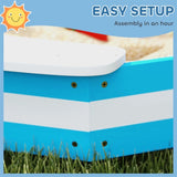 Blue Kids Sandbox with 4 Corner Seats,52" x 52" x 6" 76812357