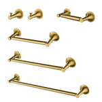 ZUN 6 Piece Brass Bathroom Towel Rack Set Wall Mount W2287P169768