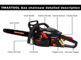 TMAXTOOL 62cc Powerful 20 inch Gas Chainsaw with 2 Stroke - Perfect for Pruning, Limbing, and W3676P337565