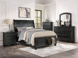 Casual Transitional Styling 1pc Chest of Drawers Black Finish Bun Feet Bedroom Furniture B01146552
