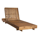 Outdoor Chaise Lounge Chair with 6-Position Adjustable Backrest,Acacia solid wood,TEAK COLOR N770P281696T