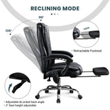 Massage Office Chair with Heat and 6 Vibration Points,Executive Office Chair with Foot Rest and W1521P299229
