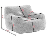 010-Soft Teddy Fabric Tufted Foam Bean Bag Chair With Teddy Fabric Dark Blue W52761254