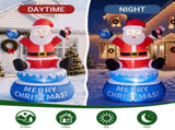 4.8FT Rotating Sitting Santa Inflatable, 4 LED Lights, 210D Polyester Christmas Decor, US Plug 93001971