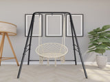 133*137*180cm Wrought Iron Four-Legged Standing 200kg Three Rings Hanging Chair Frame Black 76632052