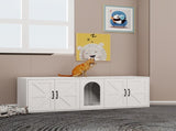 Litter Box Enclosure for 2 Cats, Modern Cat Litter Box with Double Room, Wooden Litter Box W282P196029