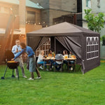 ZUN 10'x10' Gazebo Waterproof Outdoor Canopy Patio Tent Party Tent for Wedding BBQ Cater, Black 35412420