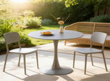31.5" GREY COLOR TOP Tulip Table Mid-century Dining Table for 2-4 people With Round Mdf Table Top, W234P405191