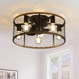 20 Inch Industrial Caged Ceiling Fan, With 7-ABS Blades Remote Control Reversible DC Motor, Small W882P221513