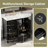 36 inch Bathroom Vanity with Sink, One Cabinet with Soft-closing Doors, 4 Soft-Closing Drawers, N759P292552B