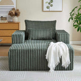 62.5-Inch Corduroy Sponge Sofa Lounge Chair with Removable footrest,No Assembly Required,Fluffy W834P206047