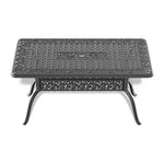 ZUN L59.05*W35.43-inch Cast Aluminum Patio Dining Table with Black Frame and Umbrella Hole W1710P166013