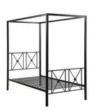 Black Finish Twin Platform Bed Canopy Metal Frame Modern Traditional 1pc B011P207847
