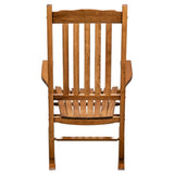 ZUN 68.5*86*115CM Square Wooden Rocking Chair Wavy Backboard Original Color 82239638