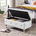 ZUN Storage Bench, Flip Top Entryway Bench Seat with Safety Hinge, Storage Chest with Padded Seat, Bed W135959019