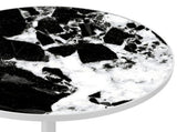 31.5" Round Modern Tulip Dining Table, Sintered Stone Tabletop with Luxury Faux Marble Print, Carbon W3316P540347