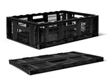 46L Pro-Grade Collapsible Storage Crate, Heavy Duty Storage Bin - Black 48684362