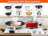 2000W Dual Burner Electric Hot Plate, 5 Temperature Settings , Portable Countertop Stove 78627133