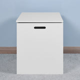 White Lift Top Entryway Storage Cabinet with 2 Safety Hinge, Wooden Toy Box W40914887