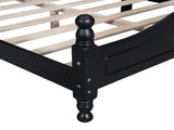 Full Size Wood Platform Bed Frame,Retro Style Platform Bed with Wooden Slat Support,Black WF310129AAB
