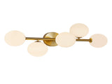 5-Light Bathroom Light Fixtures, Mid Century Modern Gold Bathroom Light Ceiling Light, 3CCT Dimmable W3775P466615