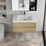 36" Floating Bathroom Vanity with Sink, Modern Wall-Mounted Bathroom Storage Vanity Cabinet with W1573P152698