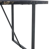 ZUN Industrial rectangular MDF black dining table for 4-6 people with 1.5 inch thick MDF top and black W1151P185154