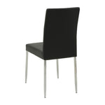 ZUN Set of 4 Leatherette Upholstered Dining Chairs, Black and Chrome B016P224470