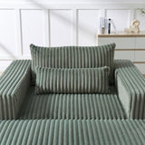 75-Inch Corduroy Sponge Sofa Lounge Chair with Removable footrest,No Assembly Required,Fluffy Modern W834P206095