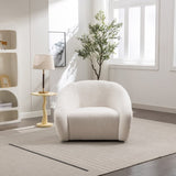 Luzern Modern Upholstered Accent Chair, 360&deg Swivel, OFF-White T2574P184964