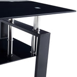 ZUN 110*60*45.5cm Double-Glazed Dining Table Stainless Steel Table Legs 14706265