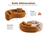 LY-042 S-Curved Chenille Sectional Sofa Dual-Depth , Orange, No Assembly, Compact W2231P329720