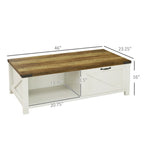 ZUN Coffee Table-Moose Brown, Arctic White （Prohibited by WalMart） 47578329