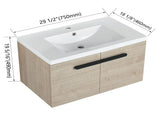 30 Inch Bathroom Cabinet With Sink,Soft Close Doors,Float Mounting Design, For Small Bathroom W999P195824