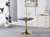 Square Tulip Dining Table for 2-4 Persons, 24 Inch Small Kitchen Table with Sturdy Golden Metal W3766P453946