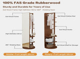 Full-length mirror solid wood rubber wood glass, 65.7*17.7in Large mirror 35197310