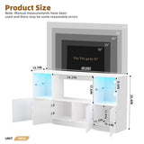 ON-TREND High Gloss TV Stand with LED Lights, Modern Sideboard with Large Storage Cabinet, Media N721P192849K