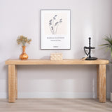 Rustic Natural Wood Console Table 77"Entryway Table with Modern Farmhouse Design Long Narrow W2729P270740