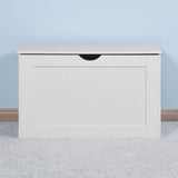 White Lift Top Entryway Storage Cabinet with 2 Safety Hinge, Wooden Toy Box W40914887