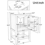 ZUN 20" Bathroom Vanity with Sink, Bathroom Cabinet with Soft Closing Door, Storage Rack and Open Shelf, 13067302